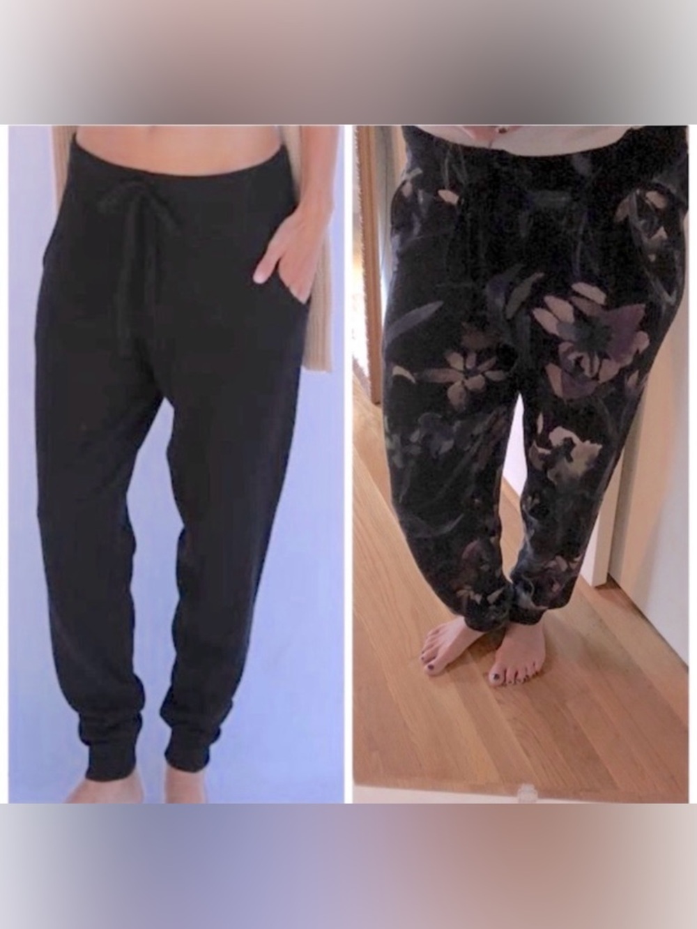 Oats Cashmere Hailey Black Floral Jogger